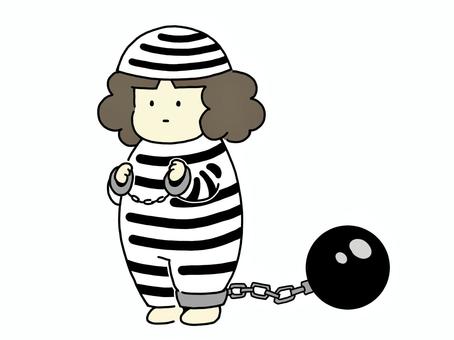 不自由な囚人 囚人,犯罪者,服役,刑務所,受刑者,不自由,手枷,足枷,捕虜,外出禁止のイラスト素材