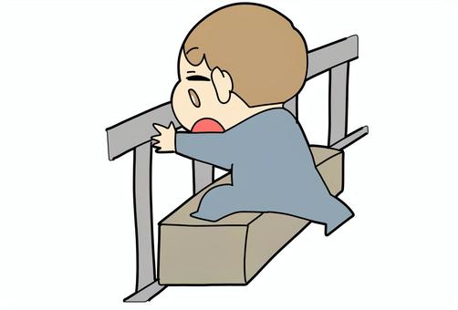 転落事故 赤ちゃん,危険,転落事故,商用可,可愛い,素敵,オシャレ,デフォルメ,挿絵のイラスト素材