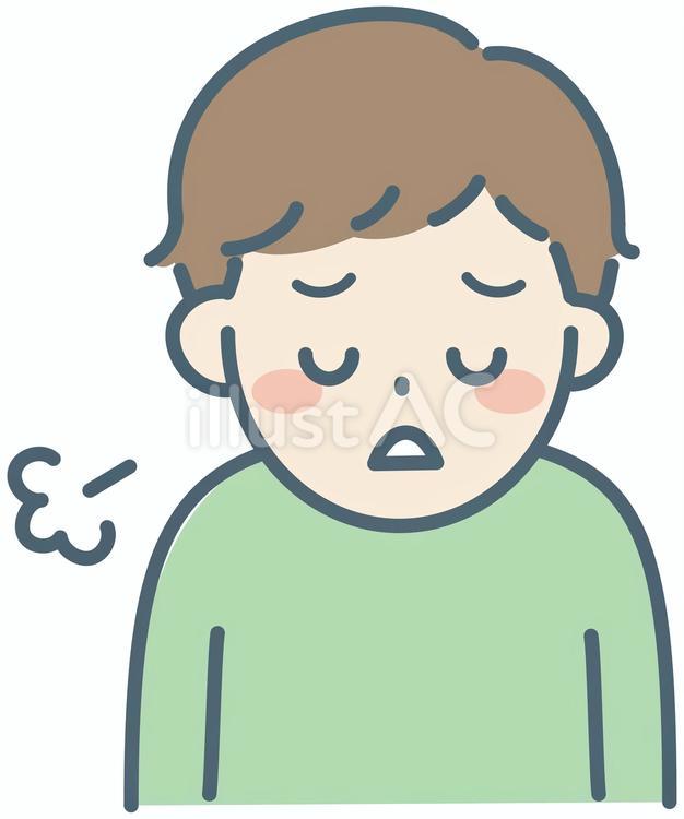 男の子　溜息 子供,男の子,小学生のイラスト素材