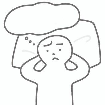 悩む人物イラスト　不安　残念　考える 悩む,悩み事,考える,不安,不満,想像,孤独,がっかり,つまらない,考え事のイラスト素材