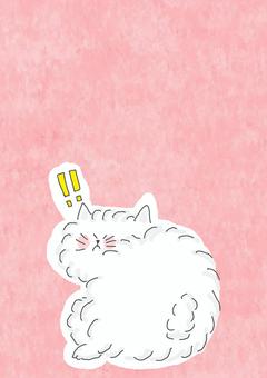 びっくりするねこちゃん びっくりするねこちゃん かわいい,びっくり,衝撃,おどろく,びっくりマーク,警戒,気づく,発見,後ろ姿,しっぽのイラスト素材