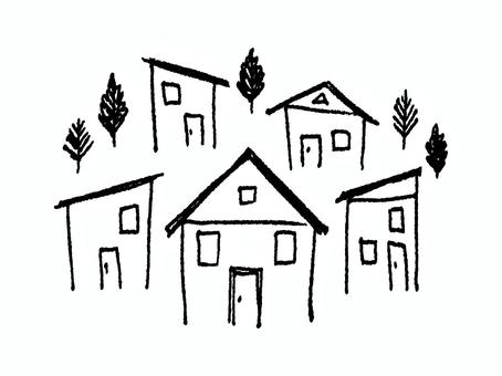 Illustration, a house, house, hand drawn, JPG and PNG