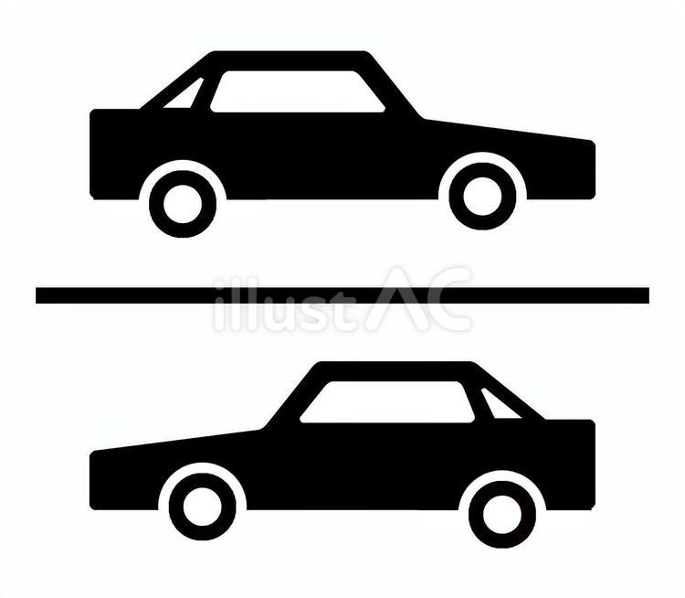 車道を走る車 車,普通車,カーのイラスト素材