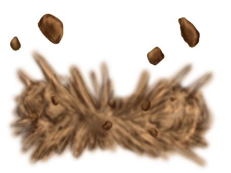 巻きあがる土または地面から出現エフェクト 出現,現れる,登場,掘る,土,土砂,泥,地面,着地,効果のイラスト素材