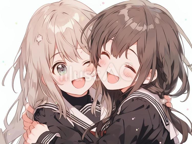 仲良し 仲良し,女の子,友達のイラスト素材