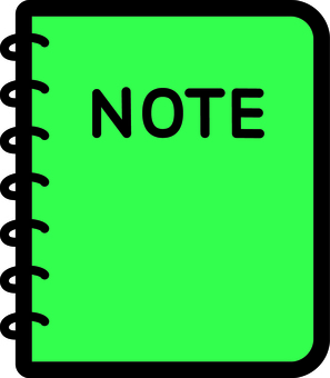 緑のメモ帳です。 メモ帳,シンプル,ノート,手帳,文房具,記録,記憶,書き込み,手書き,ページのイラスト素材