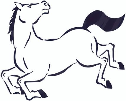 躍動感のある馬の挿絵 躍動感のある馬の挿絵 午,午年,馬,干支,2026年,令和8年,和,和柄,年賀,新年のイラスト素材