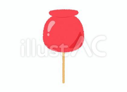 【挿絵素材】シンプルかわいいリンゴあめ