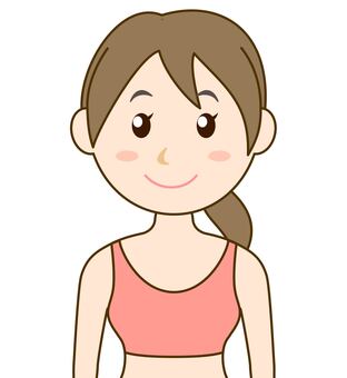 女性の上半身_ヨガウェア 女性,ヨガウェア,フィットネス,ジム,スポーツ,ダイエット,運動,ヨガ,筋トレのイラスト素材