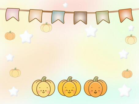 ハロウィン_フレーム_グラデーション_1 サンクスギビング,収穫祭,グラデーション,フレーム,ハロウィン,パンプキン,かぼちゃ,秋,オレンジ,ジャックオランタンのイラスト素材