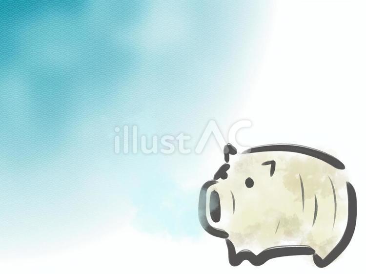 蚊取り線香と青海波　暗い水色 蚊取り線香,水色,青海波のイラスト素材
