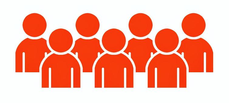 人物（集合） 集合,人,人物,整列,並ぶ,７人,イメージ,上半身,シンプル,アイコンのイラスト素材