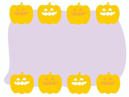 手描きのハロウィンかぼちゃのフレーム かぼちゃ,おばけ,ジャックオランタン,食べ物,吹き出し,ハロウィン,イベント,秋,行事,フレームのイラスト素材