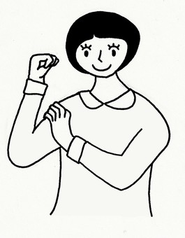 Illustration, female, monochrome, fired up, 