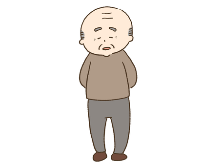 sad old man, sad, lonely, to feel down, JPG and PNG