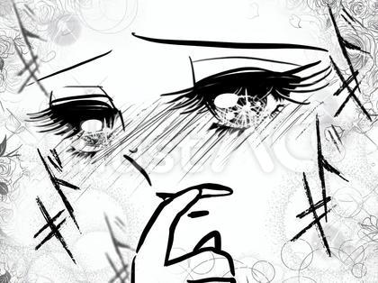 昭和の少女漫画風の戸惑い指を噛む主人公