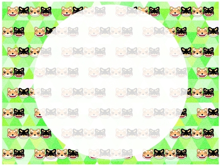 柴犬のフレ−ム 柴犬,フレ−ム,ポストカード,メッセージカード,黒柴,豆柴,犬,三角形,柄,パターンのイラスト素材