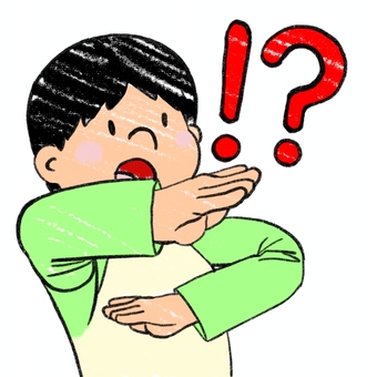 びっくりしてる子ども② びっくりしてる子ども② 鉛筆風,手書き,子ども,びっくり,感嘆符,人物,男の子のイラスト素材