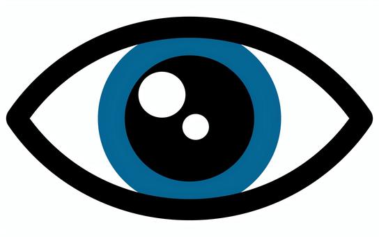 青い目のイラスト 目,視線,アイコン,眼球,目玉,視力,見る,身体,見つめる,視野のイラスト素材