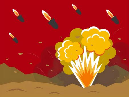 ミサイルと爆発、戦争・紛争・戦闘の背景4 爆弾,ミサイル,背景,戦争,兵器,武器,発射,戦闘,戦う,闘うのイラスト素材