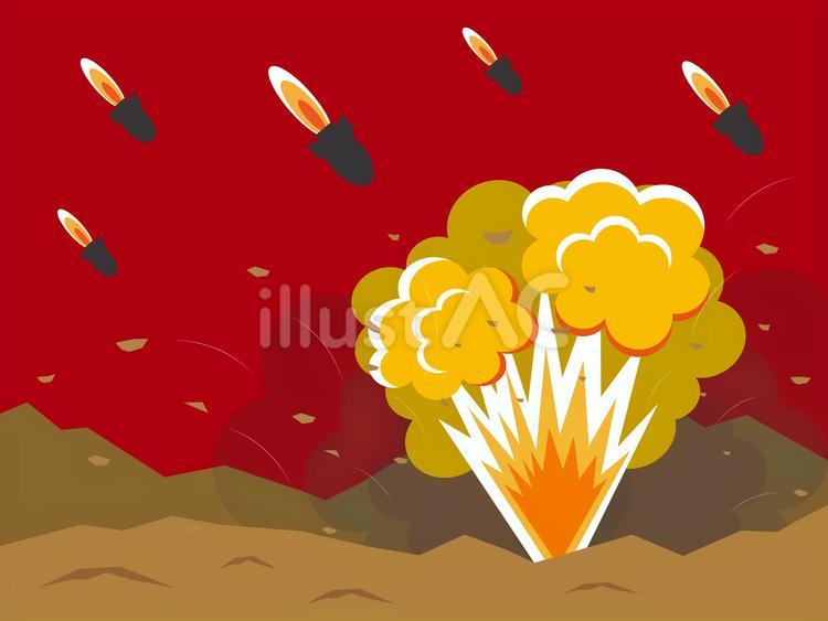 ミサイルと爆発、戦争・紛争・戦闘の背景4 爆弾,ミサイル,背景のイラスト素材