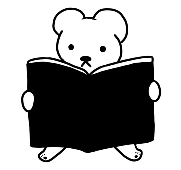 Bear reading a picture book, , JPG and PNG