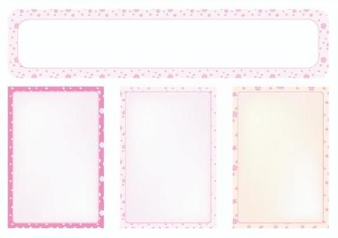 Cherry blossom pattern card set, card, frame, frame, JPG, PNG and AI