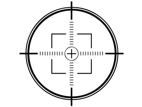 銃の照準アイコン 黒 照準,狙う,エイム,ロックオン,ターゲット,目標,シンプル,アイコン,黒のイラスト素材