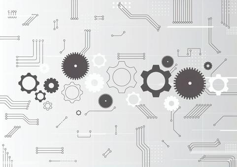 スタイリッシュな歯車と電子回路の背景素材 歯車,電子回路,テクノロジー,ライン,ビジネス,デジタル,スタイリッシュ,背景のイラスト素材