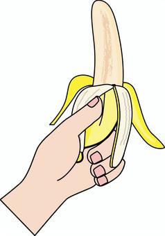 バナナ食べる バナナ食べる バナナ,フルーツ,甘い,栄養,ビタミン,皮,剥く,食べる,持つ,手のイラスト素材
