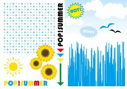 Illustration, summer, sunflower, sun, 