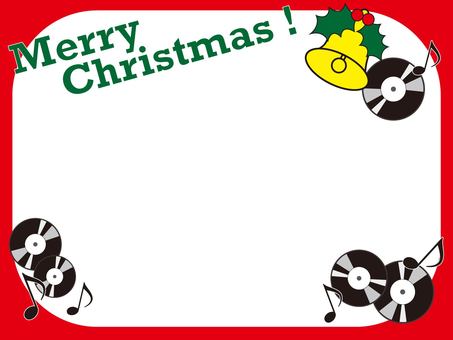 クリスマス用、レコードのフレーム クリスマス,フレーム,枠,見出し,タイトル,レコード,音楽,ミュージック,メッセージ,メリークリスマスのイラスト素材