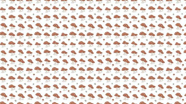 きのこのシームレスパターン きのこ,葉,森,茶色,自然,シームレス,パターン,背景,ベクターのイラスト素材