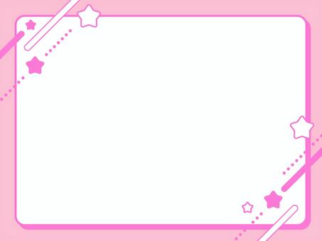レトロフレーム-ポップ_ピンク 背景,背景素材,バックグラウンド,シンプル,ライン,フレーム,枠,レトロ,星,ファッションのイラスト素材