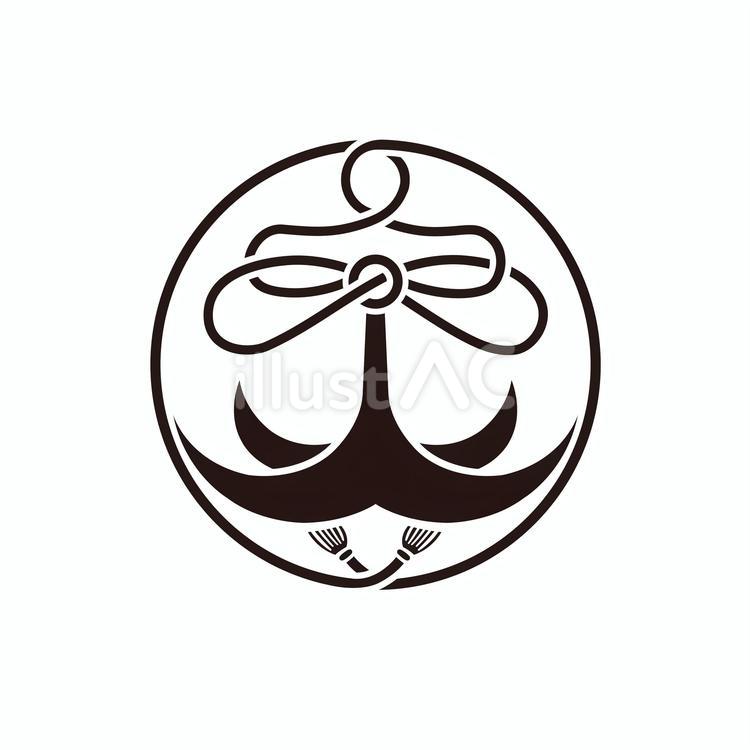 家紋　錨 家紋,紋,錨のイラスト素材