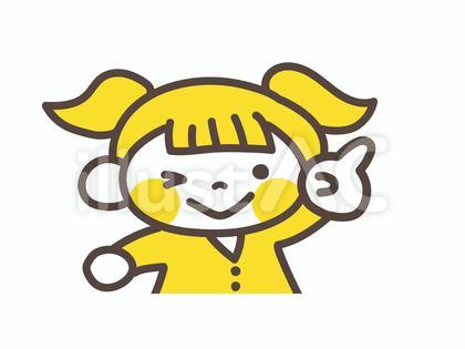 ウインクして指を差すツインテールの女の子