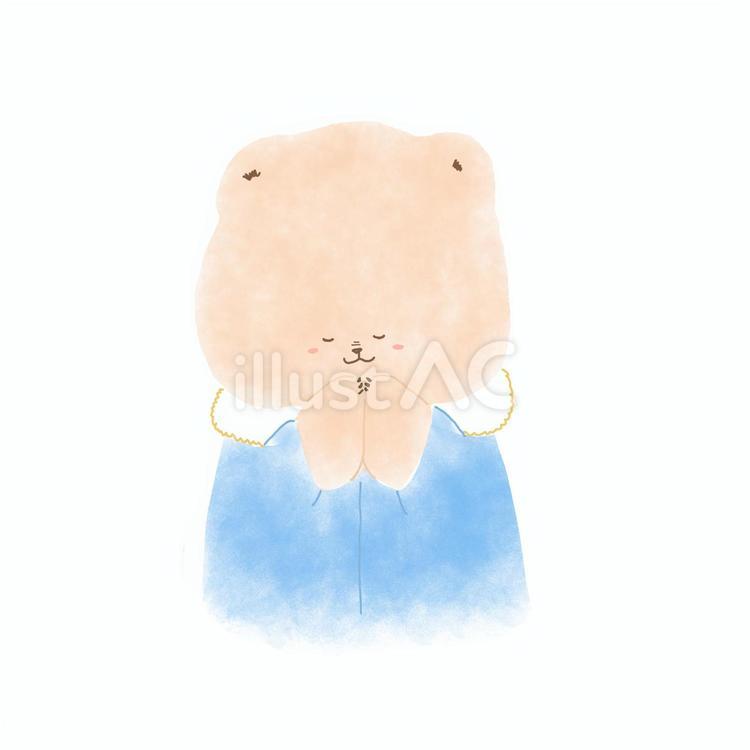 手を合わせているクマ 手,合わせる,クマのイラスト素材
