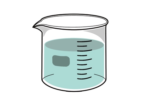 ビーカー 液体入り ビーカー,理科,科学,化学,実験器具,シンプルのイラスト素材