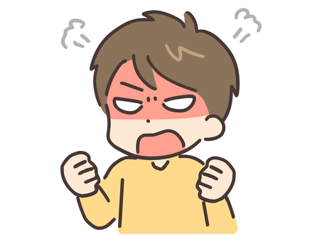 激怒している私服の若い男性 怒る,怒り,男性,イライラ,ストレス,不満,男,人物,人,20代のイラスト素材