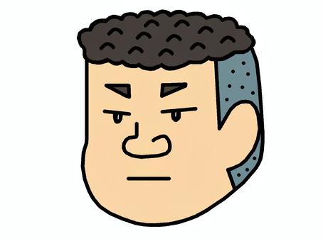 パンチパーマ パンチパーマ,髪型,男性,ヤンキー,不良,イラストのイラスト素材