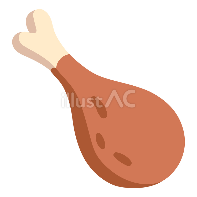 鶏もも肉　絵文字 もも肉,骨付き,かわいいのイラスト素材
