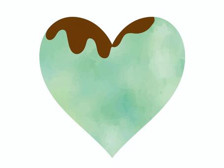 バレンタインの水彩ハートイラスト2