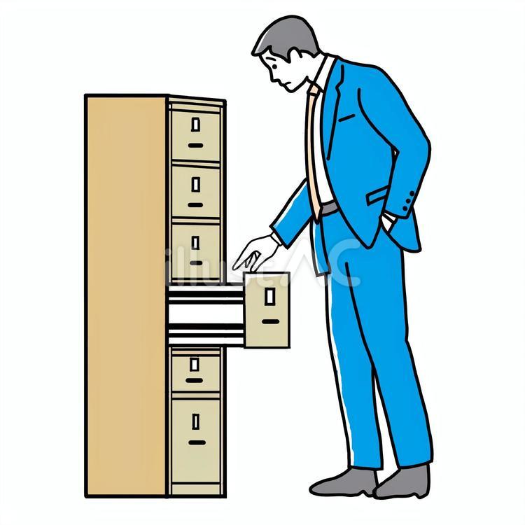 働く人のポーズ２５ 会社員,男性,探すのイラスト素材