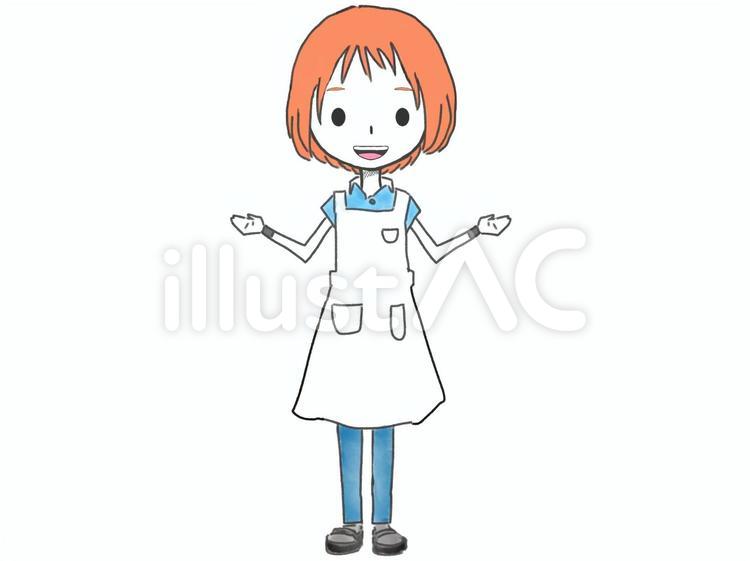 案内17 女性,キャラクター,笑顔のイラスト素材