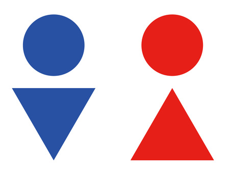 トイレ・男女のシンプルなアイコンセット トイレ,ピクトグラム,アイコン,シンボル,男女,男性,女性,性別,ジェンダー,サインのイラスト素材