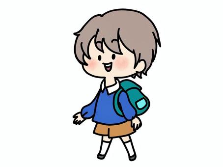 遠足に行く男の子 男の子,遠足,リュックサック,ピクニック,ハイキング,おでかけ,野外活動,アウトドア,幼稚園,保育園のイラスト素材