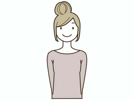 Dango head woman, a smile, simple, sober, JPG and PNG