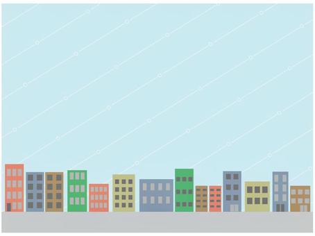 ビル・マンション・アパート ビル,マンション,アパート,建物,ビル群,住宅街,町内会,街並み,町,集合住宅のイラスト素材