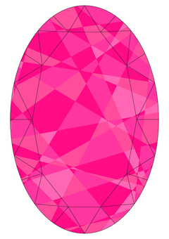 ピンクの楕円型の宝石のイラスト ピンク,宝石,楕円,デコ,スタンプのイラスト素材