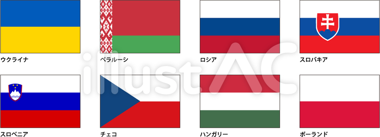 東欧 国旗,東欧,ポーランドのイラスト素材